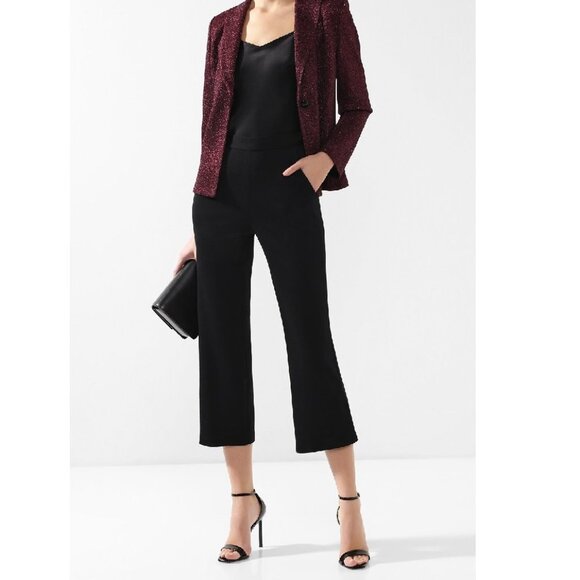 St. John Collection Milano Knit Side Slit Crop Pants - Picture 1 of 12